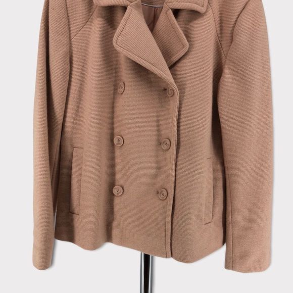 LC Lauren Conrad Blush Pink Bow Back Lined Peacoat Wool Blend NWT - Picture 5 of 15
